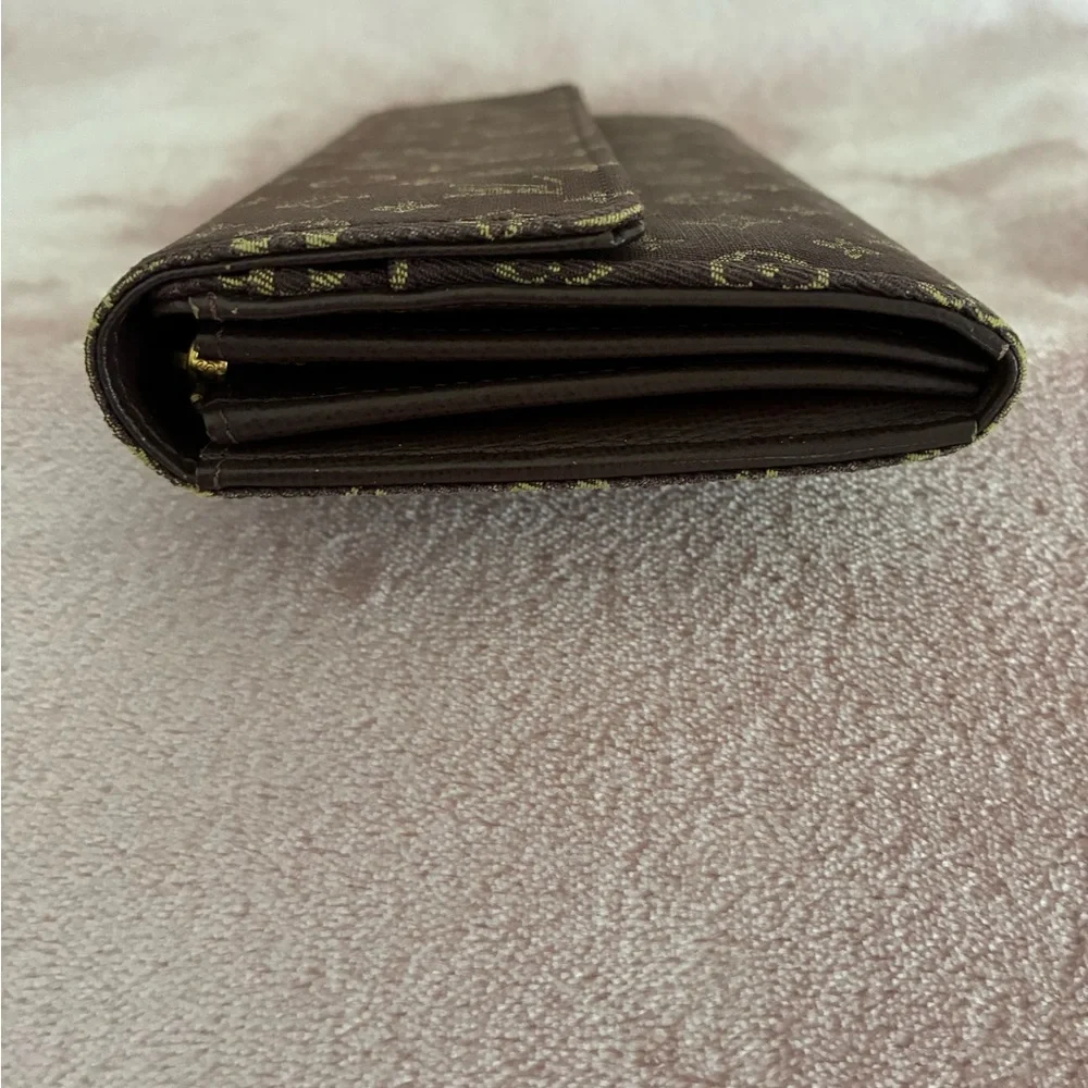 Authentic Louis Vuitton Classic Monogram Brown Denim Wallet ~ Vintage - Picture 13 of 16